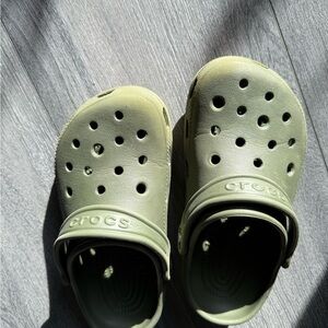 CROCS Green Sandals with Perforated Design